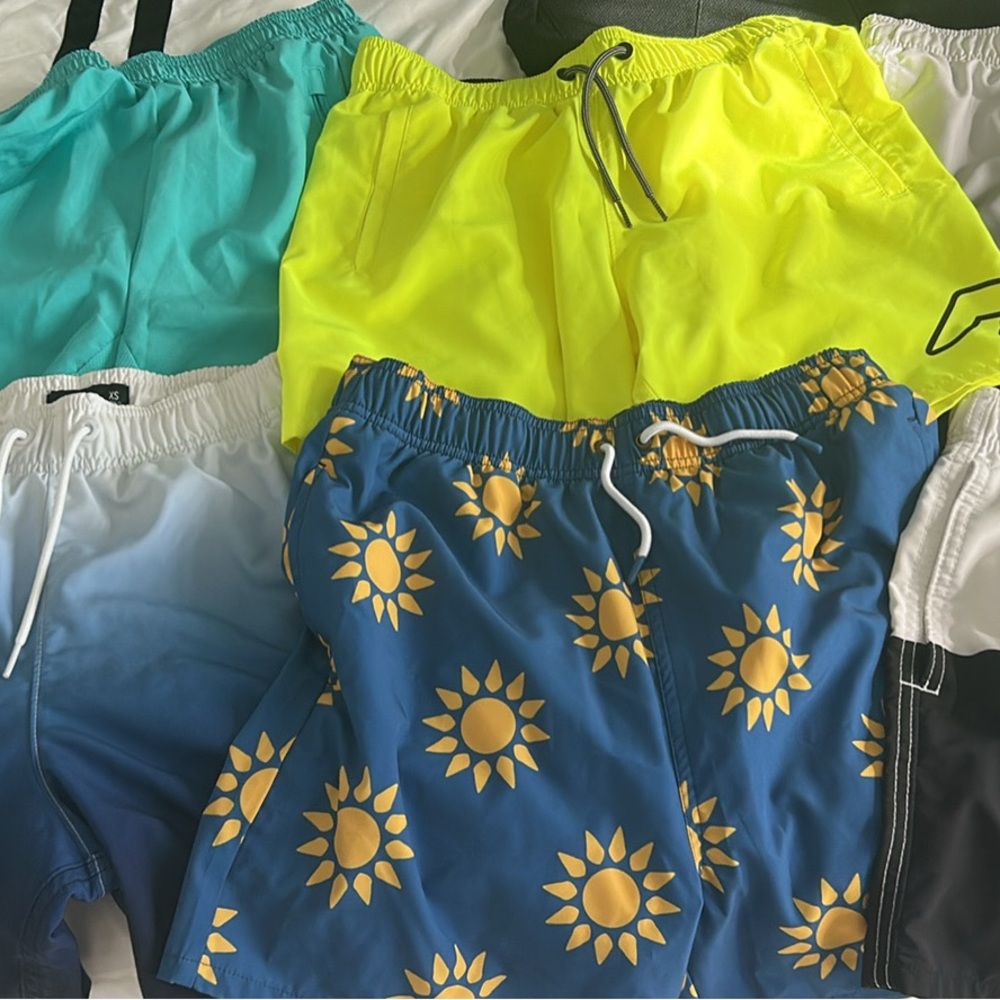 Abercrombie Kids Blue and Yellow Sun Pattern Shorts